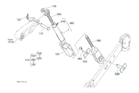 Sworzeń dolnego zaczepu Kubota 3C09191330